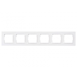 Рамка 6-я горизонтальная Luxel JAZZ (9026) белая