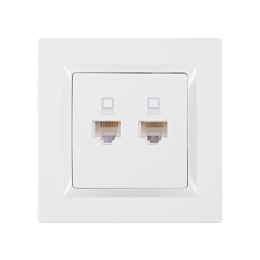 Компьютерная розетка двойная Luxel JAZZ (9028) белая