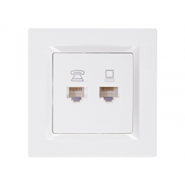 Компьютерная розетка+телефонная Luxel JAZZ (9029) белая