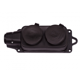 Колодка каучуковая Luxel 2 розетки с заземлением (1132)