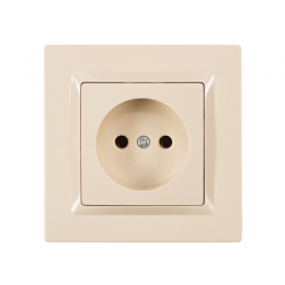 Розетка одинарная Luxel JAZZ (9301) кремовая