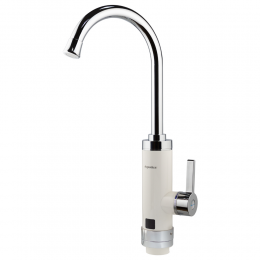 Кран-водонагреватель проточный HZ 3.0кВт 0,4-5бар для кухни гусак ухо на гайке (W) AQUATICA (HZ-6B143W)