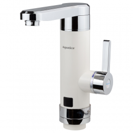 Кран-водонагреватель проточный HZ 3.0кВт 0,4-5бар для кухни гусак прямой на гайке (W) AQUATICA (HZ-6B243W)