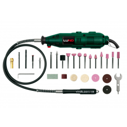 Шліфмашина пряма VOREL 135 Вт з гнучким валом + 40 аксесуарів