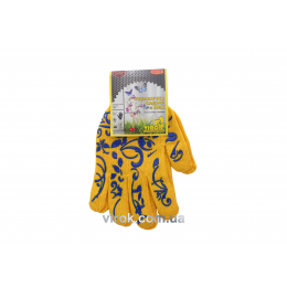 Рукавиці садові жовті з ПВХ (10 клас, 40% - бавовна, 60% - поліестр) розмір 9