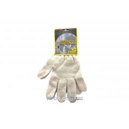 Рукавиці трикотажні білі (5 ниток; 70%- бавовна, 30%- поліестер) розмір 10