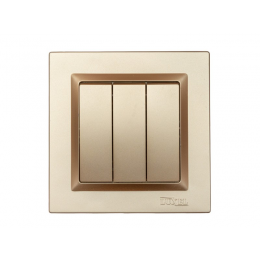 Выключатель тройной Luxel JAZZ (9613) Бронзовый