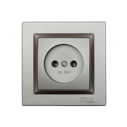 Розетка одинарная Luxel JAZZ (9701) Графитовая