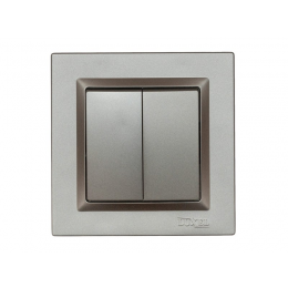 Выключатель двойной Luxel JAZZ (9703) Графитовый