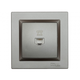 Розетка телефонная Luxel JAZZ (9710) Графитовая