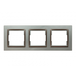 Рамка 3-я горизонтальная Luxel JAZZ (9723) Графитовая