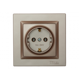 Розетка с заземлением Luxel JAZZ (9204) Терракотовая