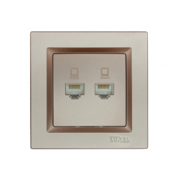 Компьютерная розетка двойная Luxel JAZZ (9228) Терракотовая
