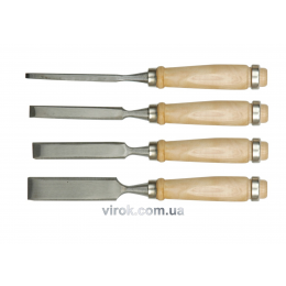 Набір стамесок VOREL з дерев'яною ручкою 4 шт