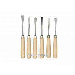 Набір стамесок фігурних VOREL з дерев'яною ручкою 6 шт