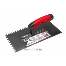 Терка-гладилка з нержавіючої сталі YATO 270 х 130 мм зуб 6 х 6 мм