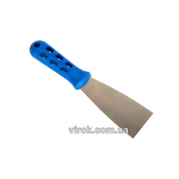 Шпатель малярний з нержавіючої сталі VIROK Профі 80 мм з пластиковою ручкою