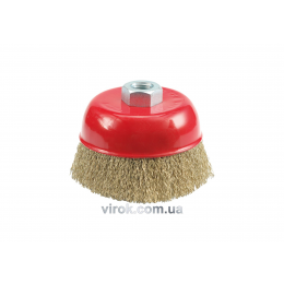 Щітка дротяна чашкоподібна VOREL Ø=75 мм з гайкою М14