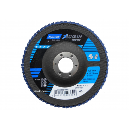 Круг шліфувальний пелюстковий по металу і нержавіючій сталі NORTON VULCAN X-TREME Ø=125/22 мм Р40