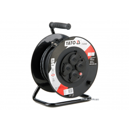 Подовжувач електричний на котушці YATO 30 м 1.5 мм² 4 гнізда 3-жильний