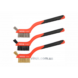 Набір щіток YATO сталь/латунь/нейлон 180 мм 3 ряди 3 шт