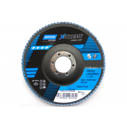 Круг шліфувальний пелюстковий по металу і нержавіючій сталі NORTON VULCAN X-TREME Ø=125/22 мм Р120