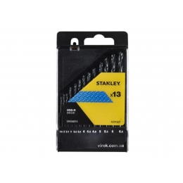 Набір свердл по металу STANLEY HSS-R 1.5-6.5 мм 13 шт