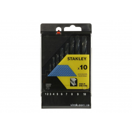 Набір свердл по металу STANLEY HSS-R 1-10 мм 10 шт