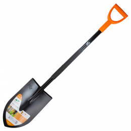 Лопата штыковая с металлической ручкой 365×210×1170мм 2.1кг (американка) FLORA (5045244)