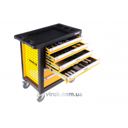Шафа з інструментами на колесах VOREL 770 х 458 х 901 мм з 6 шухлядами 177 шт