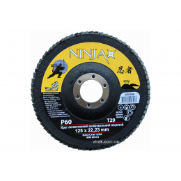 Круг пелюстковий шліфувальний опуклий NINJA TM VIROK Т29 125х22 мм Р60