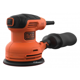 Шліфмашина орбітальна ексцентрикова мережева Black+Decker 230 Вт 125 мм 13000 об/хв
