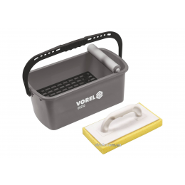 Відро пластикове з валиком і теркою з губкою для плиточних робіт VOREL 10 л 41.5 х 22 х 17.5 см