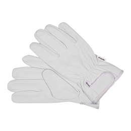 Рукавиці робочі білі з застібкою-липучкою YATO шкіра розмір 10