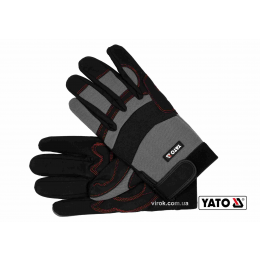 Рукавиці робочі з застібкою-липучкою YATO штучна шкіра + синтетична тканина розмір 10