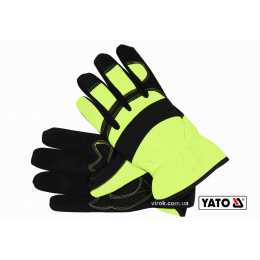 Рукавиці робочі на резинці YATO штучна шкіра + синтетична тканина розмір 10
