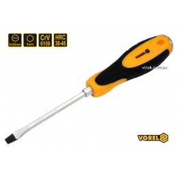 Викрутка плоска ударна з шестигранним стержнем VOREL SL5 х 100 мм HRC 38-46 Cr-V