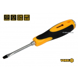 Викрутка плоска ударна з шестигранним стержнем VOREL SL5 х 75 мм HRC 38-46 Cr-V