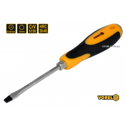 Викрутка плоска ударна з шестигранним стержнем VOREL SL6 х 100 мм HRC 38-46 Cr-V