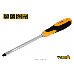 Викрутка плоска ударна з шестигранним стержнем VOREL SL8 х 150 мм HRC 38-46 Cr-V