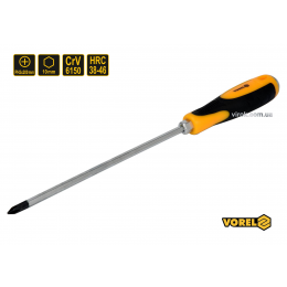 Викрутка хрестова ударна з шестигранним стержнем VOREL PH2 х 200 мм HRC 38-46 Cr-V