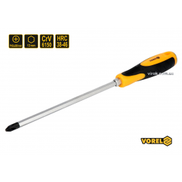 Викрутка хрестова ударна з шестигранним стержнем VOREL PH3 х 200 мм HRC 38-46 Cr-V