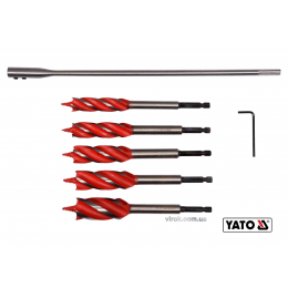 Набір свердл по дереву YATO 16-25 мм 165 мм HEX-1/4