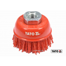 Щітка чашка зачисна з нейлоновим ворсом до КШМ YATO Ø65 мм 12200 об/хв М14