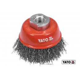 Щітка чашка зачисна з нержавіючої сталі до КШМ YATO Ø65 мм 12500 об/хв М14