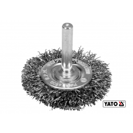 Щітка дискова зачисна з нержавіючої сталі до дрилі YATO Ø50 мм 4500 об/хв зі шпинделем Ø6 мм