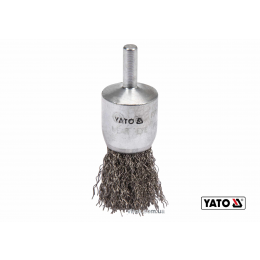 Щітка чашка зачисна з нержавіючої сталі до дрилі YATO Ø25 мм 4500 об/хв зі шпинделем Ø6 мм