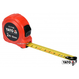 Рулетка YATO 2 м x 16 мм зі сталевою стрічкою і нейлоновим покриттям і подвійним блокуванням