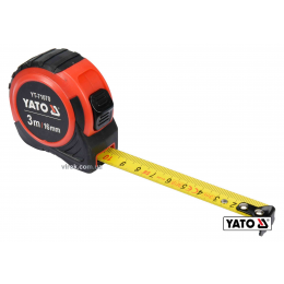 Рулетка YATO 3 м x 16 мм зі сталевою стрічкою і нейлоновим покриттям