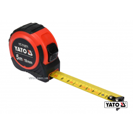 Рулетка YATO 5 м x 19 мм зі сталевою стрічкою і нейлоновим покриттям